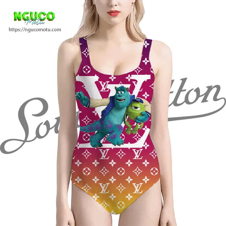 Lv feat monsters university movie v2 swimsuit louis vuitton gift uninque for women